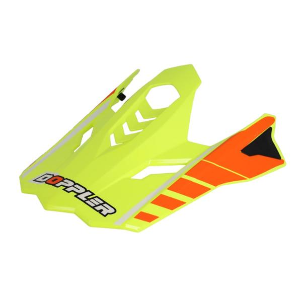 HELMET -CROSS- VISOR DOPPLER BLACK/WHITE/YELLOW/ORANGE