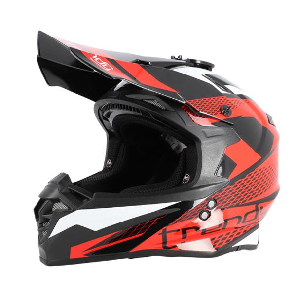 HELMET -CROSS- TRENDY CT-906 BLACK/RED VARNISHED - SIZE: 59-60 L- CE 22-06