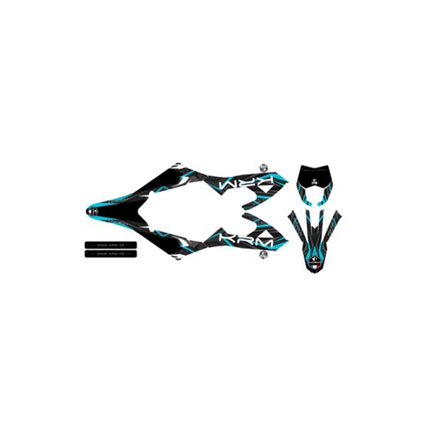DECO SET AUTO-ADHESIVE KRM FOR RIEJU MRT/MRT PRO/MARATHON 2022-> - TURQUOISE