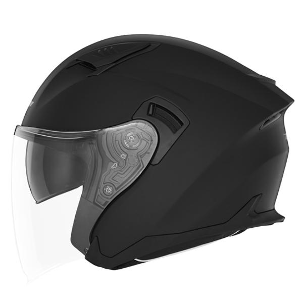 HELMET -OPEN FACE- DOUBLE SCREEN NOX N130 MATTE BLACK - SIZE: 55-56 S - CE 22.06