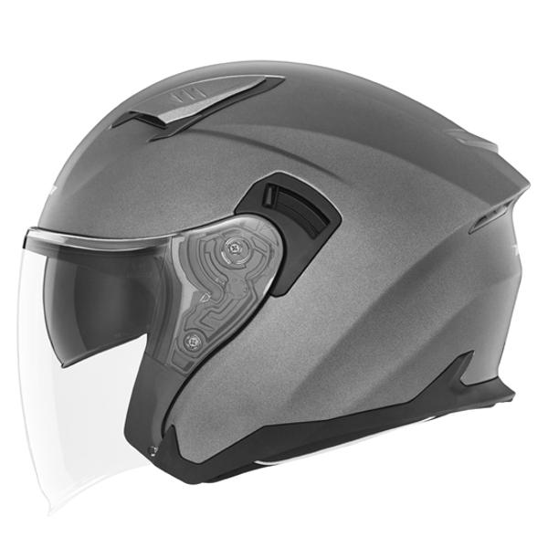 CASQUE JET DOUBLE ECRAN NOX N 130 TITANIUM MAT T53-54 XS - CE 22.06