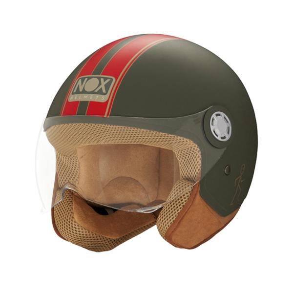 CASQUE JET NOX N 210 EVO KAKI ROUGET53-54 XS - CE 22.06