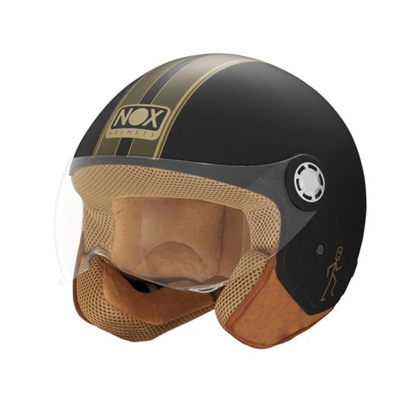 CASQUE JET NOX N 210 EVO NOIR MAT KAKI T53-54 XS - CE 22.06