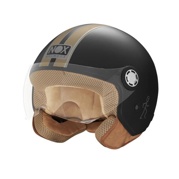 CASQUE JET NOX N 210 EVO NOIR MAT OR T53-54 XS - CE 22.06