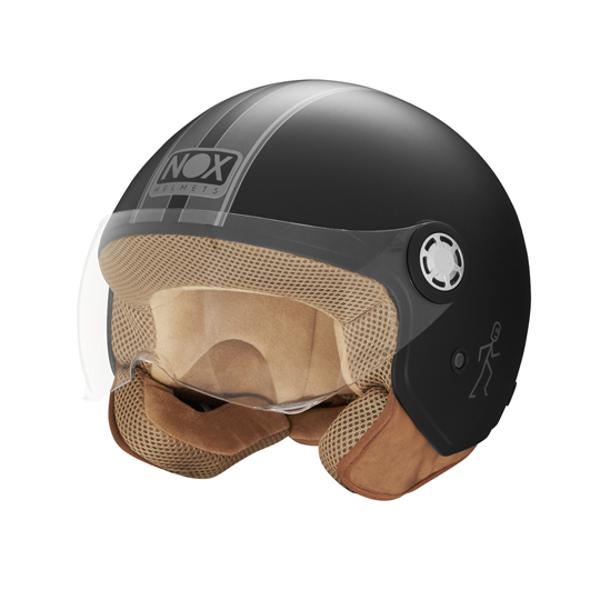 CASQUE JET NOX N 210 EVO NOIR MAT TITANIUM T53-54 XS - CE 22.06