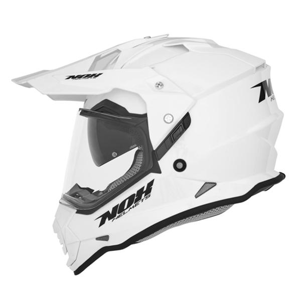 HELMET -CROSS- DOUBLE VISOR NOX N312 -PEARL WHITE   SIZE: 55-56 S - EC APPROVAL 22.06
