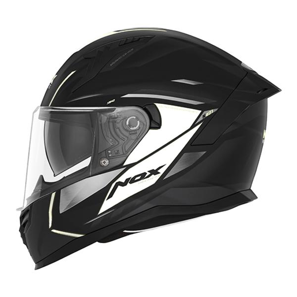 CASQUE INTEGRAL DOUBLE ECRAN  NOX N401 XENO NOIR MAT BLANC T61-62 XL -CE 22.06