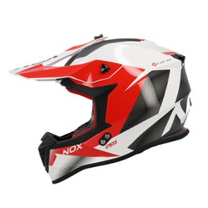 CASQUE CROSS NOX N633 FUSION BLANC ROUGE T61-62 XL - CE 22.06