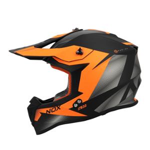 CASQUE CROSS NOX N633 FUSION NOIR MAT ORANGE T59-60 L - CE 22.06