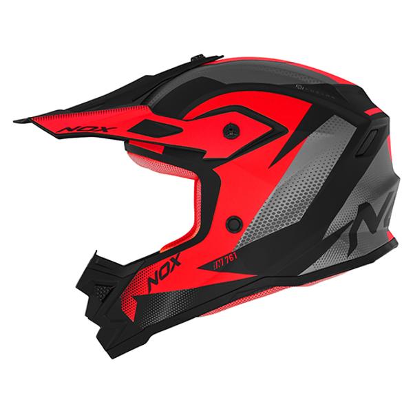 CASQUE CROSS NOX ENFANT N761 FUSIONNOIR MAT ROUGE T47-48 YS - CE 22.0 6