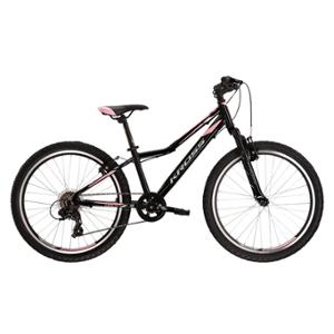 BICYCLE -MTB- CHILDREN  24 SEMI RIGID KROSS LÉA JR 1.0D ALUMINIUM BLACK/GREY/SHINY PINK