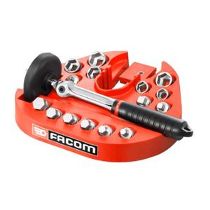 COFFRET KIT DE VIDANGE : CLÉ DE VIDANGE ET EMBOUTS DE VIDANGE SUR PLATEAU SUPPORT FACOM