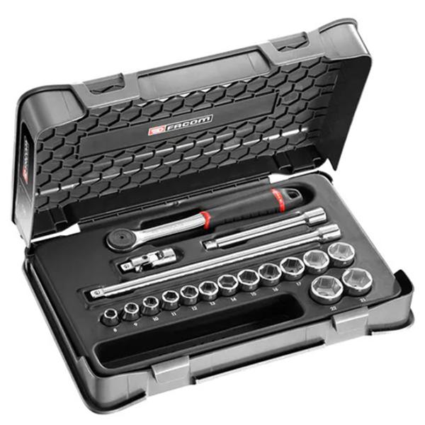 BOX SET SOCKETS 3/8 HEXAGONAL 18 PARTS FACOM
