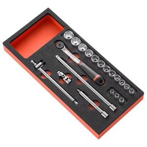 MODULE MOUSSE CLIQUET DOUILLES 3 / 8"FACOM