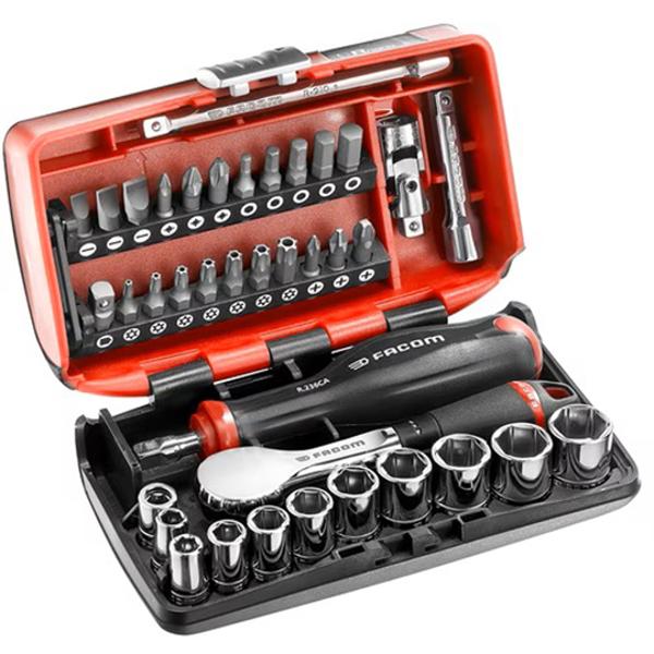 BOX SET PAWL HP + SOCKETS 1/4 HEXAGONAL - BOX NANO FACOM