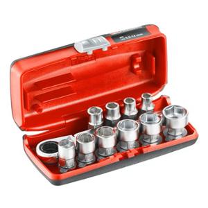 COFFRET DE DOUILLES 1 / 4" HEXAGONALES AVEC CLIQUET R.180 FACOM