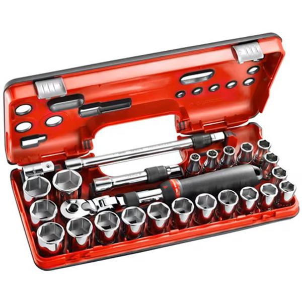 BOX SET DBOX PAWL EXTENSIBLE LOCKING + SOCKETS 1/2 HEXAGONAL 25 PARTS FACOM