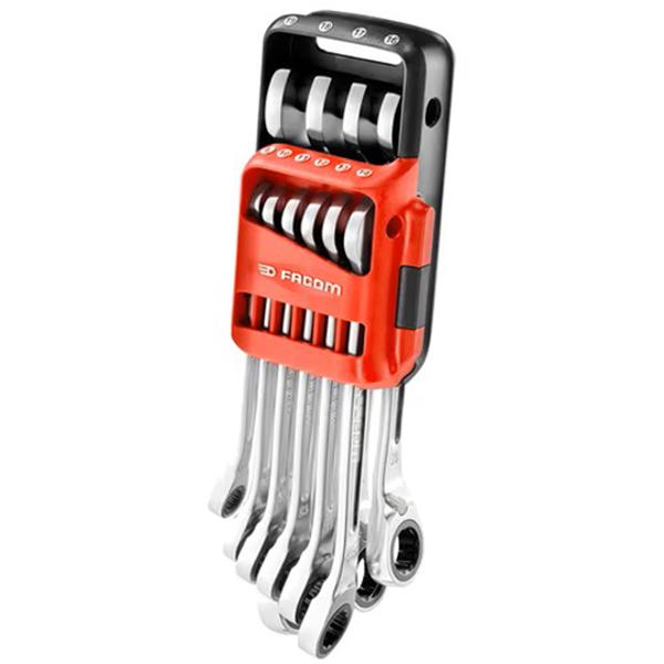 JUEGO DE 10 LLAVES MIXTAS DE CARRACA RÁPIDAS EN ESTUCHE POCKET 8 A 19 MM FACOM