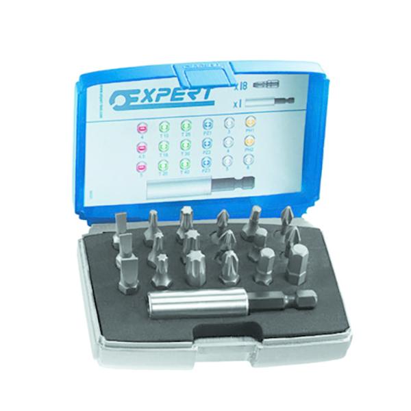 BOITE D'EMBOUTS 1 / 4" + ACC 19PCS - EXPERT - E113901