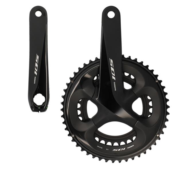 CHAINSET -ROAD- COMPACT 50-34 TEETH LENGTH: 175 SHIMANO 105 R7000 BLACK 11 GEARS