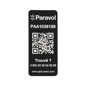 ETIQUETTE D'IDENTIFICATION BICYCODE / PARAVOL STICKER NOIR (STICKER X100)