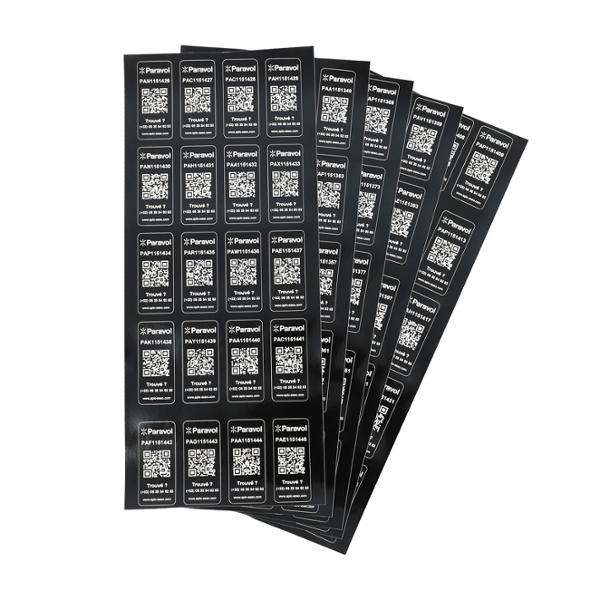 ETIQUETTE D'IDENTIFICATION BICYCODE / PARAVOL STICKER NOIR (STICKER X100)