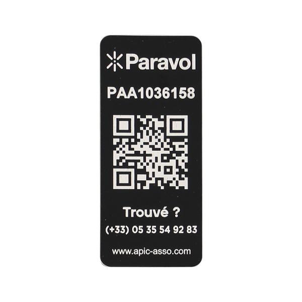 ETIQUETTE D'IDENTIFICATION BICYCODE / PARAVOL STICKER NOIR (STICKER X100)