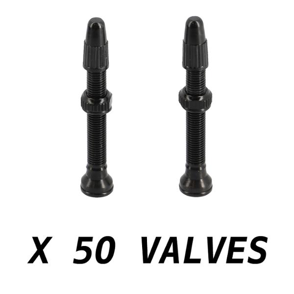 VALVE TUBELESS PRESTA ALU BLACK 44mm (X50)