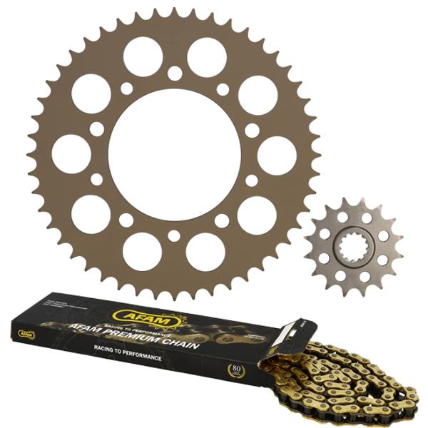 CHAIN KIT AFAM ALU FOR YAMAHA YZF 600 R6  1999-2002 16X48  116 LINKS  - ORIGINAL DEMULTIPLICATION
