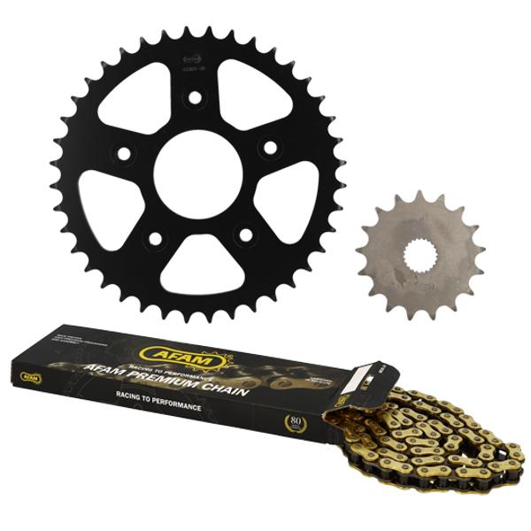 CHAIN KIT AFAM FOR APRILIA 125 RS 1999-2005 17X40 106 LINKS  - ORIGINAL DEMULTIPLICATION