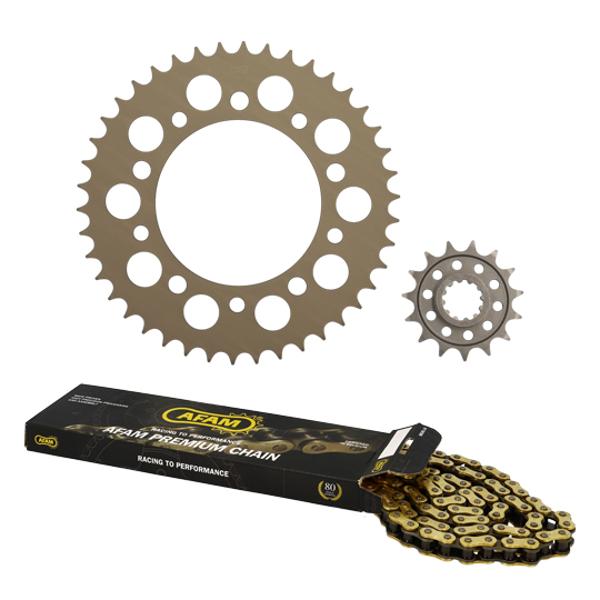 CHAIN KIT AFAM ALU FOR HONDA CB 600 F HORNET 1998-2006 15X42  110 LINKS  - ORIGINAL DEMULTIPLICATION