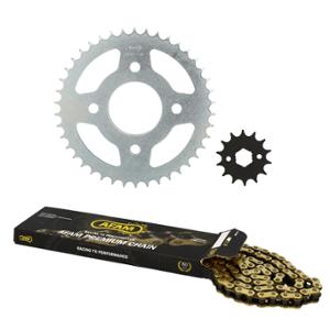CHAIN KIT AFAM FOR DAELIM 125 ROADWIN 2004-2006 14X42 130 LINKS  - ORIGINAL DEMULTIPLICATION