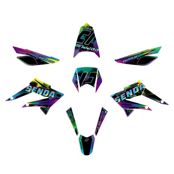 DECOR STICKER SET DOPPLER FOR DERBI SENDA 11->2018/RCR/SMT ->2018  HOLOGRAPHIC