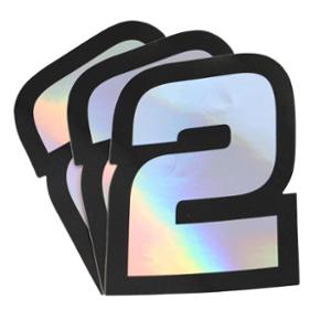 AUTOCOLLANT DOPPLER NUMERO 2 HOLOGRAPHIQUE 10X7.5CM (X3)