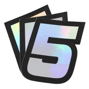AUTOCOLLANT DOPPLER NUMERO 5 HOLOGRAPHIQUE 10X7.5CM (X3)