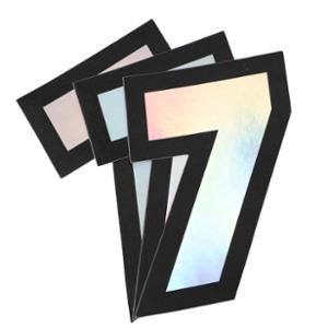 AUTOCOLLANT DOPPLER NUMERO 7 HOLOGRAPHIQUE 10X7.5CM (X3)