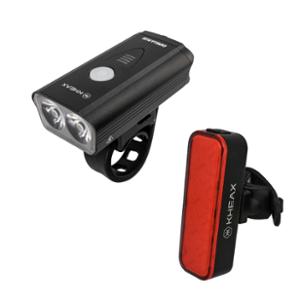ECLAIRAGE VELO AV+AR RECHARG. KHEAX CAPELLA PLUS / ZAURAC 900 / 300L FIXATION CINTRE LED