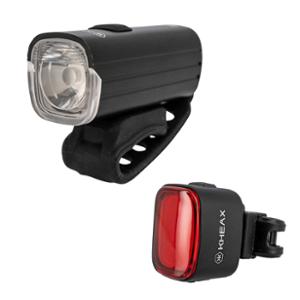 ECLAIRAGE VELO AV+AR RECHARG. KHEAX RANA / MAÏA 400 / 70L FIXATION CINTRE LED