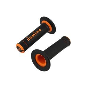 GRIPS DOMINO A190 CROSS/ENDURO BLACK/ORANGE  - 120mm (PAIR)
