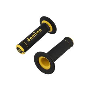 GRIPS DOMINO A190 CROSS/ENDURO BLACK/YELLOW  - 120mm (PAIR)