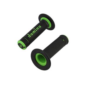 GRIPS DOMINO A190 CROSS/ENDURO BLACK/GREEN  - 120mm (PAIR)