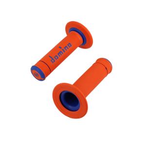 GRIPS DOMINO A190 CROSS/ENDURO ORANGE/BLUE  - 120mm (PAIR)