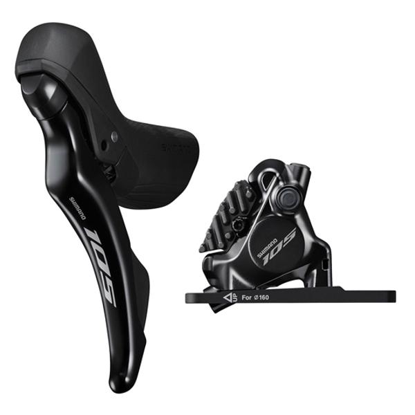 FREIN A DISQUE ROUTE HYDRAULIQUE SHIMANO 105 AVANT 2X12V. R7120 DOUBLE NOIR (LEVIER-MANETT
