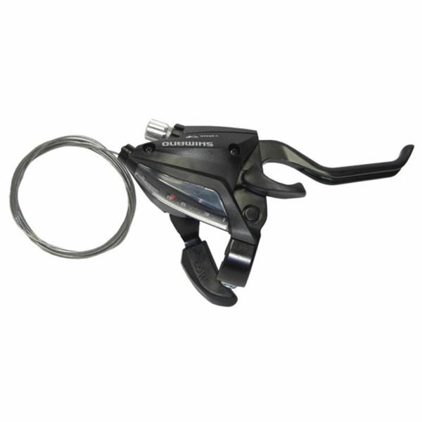 LEVIER-MANETTE VTT SHIMANO STEF500 DROIT 8V. NOIR POUR FREIN V-BRAKE 2DOIGTS