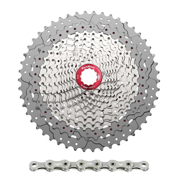 CASSETTE & CHAIN 11 GEARS -MTB- SUNRACE CSMX80/CN11A - 11-51 TEETH  - COMPATIBLE SHIMANO