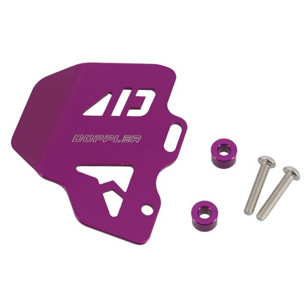 PLATINE PROTECTION ALU MAITRE CYLINDRE FREIN ARRIERE MECABOITE DOPPLER VIOLET ENTRAXE40>50