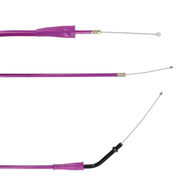 THROTTLE CABLE -GEARED 50cc- DOPPLER TEFLON FOR DERBI SENDA 00->06 EURO2 PURPLE