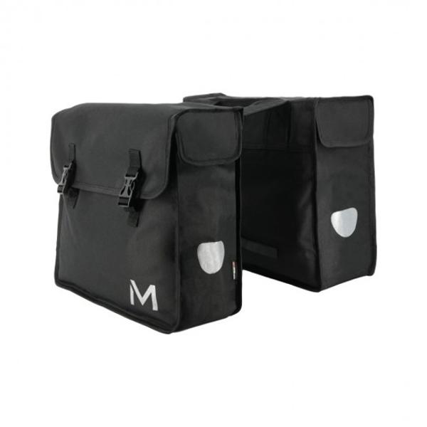 SACOCHE VELO PORTE BAGAGE A PONT 2 VOLUMES MOBILIS NOIRE - 2X15L - 380X100X335MM