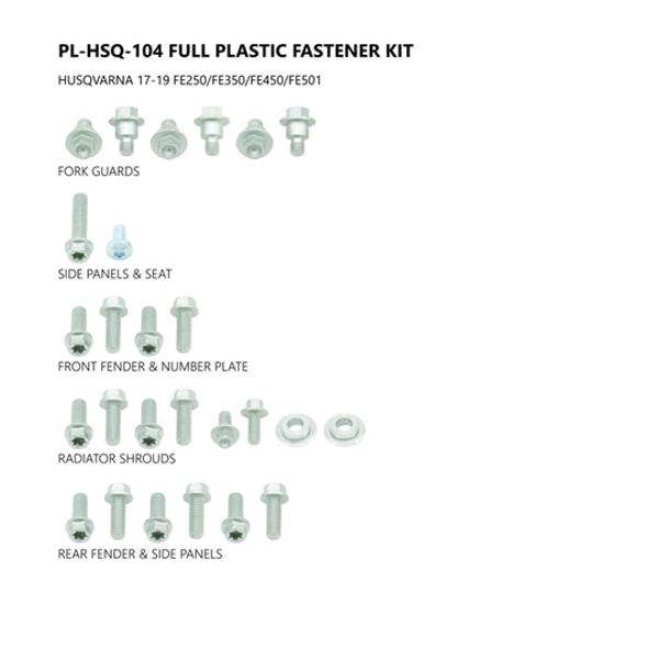 KIT VISSERIE PLASTIQUE UFO ADAPT. HUSQVARNA FE 17-21