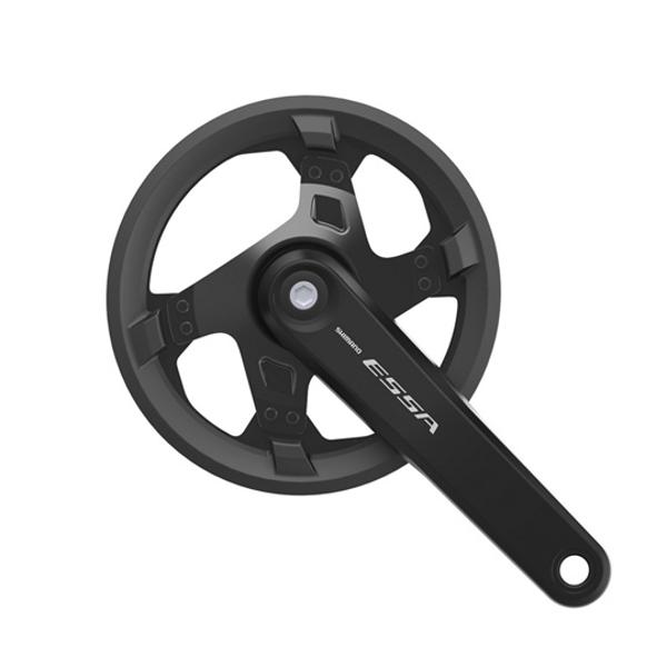 PEDALIER VTT MONO 40D L175 ALU SHIMANO ESSA FC-U2000 NOIR 8 / 7V AVEC GARDE CHAINE (AXE )